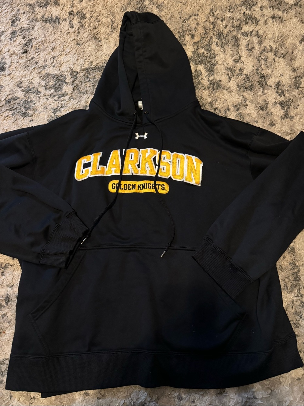 Men's Clarkson Under Armour hooded sweatshirt label